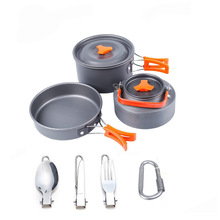 Hiking Camping Cookware Mess Kit Backpacking Gear Outdoors Bug Out Bag Cooking Equipment 10 Piece Cookset Bowls 2024 - buy cheap