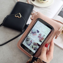 Кошелек для мобильного телефона с сенсорным экраном, кошелек для смартфона, кожаная сумка на ремне, Женская сумка для Iphone X Samsung S10 A40 Huawei P20 2024 - купить недорого