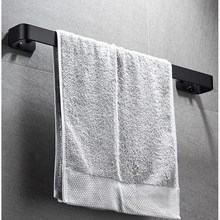 Solid Space Aluminum Black Towel Bar Single Towel Rack Bathroom Black Wall Mounted Towel Holder Accessories 20/30/40/50/60 cm 2024 - buy cheap