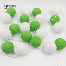 YIMIA-bolas de algodón blancas/verdes, alimentada por batería guirnalda de luces Led de Navidad, para exteriores, regalo de vacaciones 2024 - compra barato