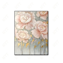 High Quality Abstract gray back pink peony flowers Oil Painting on Canvas Handmade wall art picture for living room no framed 2024 - buy cheap