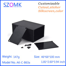 4 pcs, 46*66*100mm szomk aluminum amplifier shell enclosure switch box pcb aluminum box electronics project power junction box 2024 - buy cheap