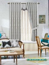Cortina de 210 cm de largura, cortina de tecido cinza com ondas e flores para quartos e hotéis 2024 - compre barato