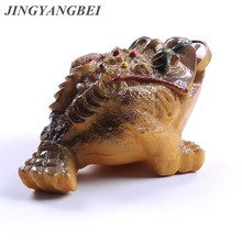 Resin Color-Changing Lucky Money Toad Figurine Frog Statue with Coin Feng Shui Tea Pet Home Ornament 2024 - buy cheap
