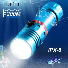 Водонепроницаемый XM-L2 уровня IPX8, светодиодный подводный фонарь для дайвинга с 18650 или 26650, переносной фонарь для дайвинга, лампа 2024 - купить недорого
