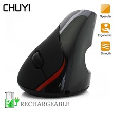 CHUYI Wireless Vertical Rechargeable Mouse Ergonomic Laptop USB Mice 2.4Gh 1600DPI Optical Gaming Sem Fio 2024 - buy cheap