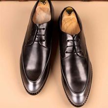 Zapatos de vestir para hombre, calzado masculino clásico, elegante, negro, zapatos de fiesta de boda, negocios, oficina, oxford, planos 2024 - compra barato