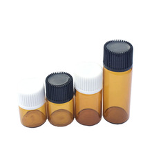 5pcs 1ml 2ml 3ml 5ml Mini Amber Perfume sample Glass Bottle with Orifice Reducer Siamese Plug Small Essential Oil Clear Vials 2024 - buy cheap
