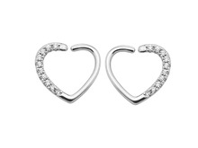 10pcs Free Shippment CZ Gems Nose Ring/Nipple/Ear BCR Body Piercing earring Helix/Tragus/Cartilage Body Piercing 18G Heart Shape 2024 - buy cheap