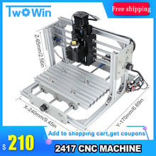 Máquina de gravação cnc 2417, fresadora cnc de 3 eixos, mini pcb, pvc, máquina de escultura em madeira, roteador cnc, controle grbl 2024 - compre barato