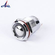12mmm Domed Head Momentary 1NO Button Chrome Housing Chrome Plated Ring Illuminated Push Button Switch 2024 - buy cheap