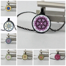 New 2019 Flower of Life Necklace Om Yoga Pendant Mandala Necklace Fashion Glass Dome Holy Geometry Female Jewelry 2024 - buy cheap