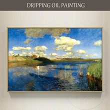 Pintura al óleo de Lago de alta calidad, obra de reproducción artística profesional de Isaac Levitan, sobre lienzo, pintada a mano, pintura al óleo de Lago Levitan 2024 - compra barato