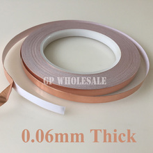Cinta adhesiva de lámina de cobre para blindaje EMI, envoltura artística de vidrio, 1x7mm x 30M x 0,06mm 2023 - compra barato