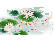Embroidery Package Best Quality  Cross Stitch Kits Unopen New Luxurious Nine Fish and Lotus Flower Free shipping 2024 - buy cheap