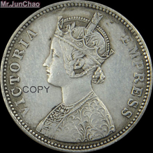 East India Company 1893 Victoria Empress  One Rupee Brass Silver Plated Copy Coins 2024 - compre barato