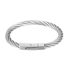 MJB0529-Conjunto de pulseras de acero inoxidable para hombre y mujer, brazalete trenzado de tres cables, apilable 2024 - compra barato