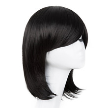 Black Wig Fei-Show Synthetic Heat Resistant Fiber Women Female Hair Peruca Perruque Peruk Oblique Inclined Bangs Hairpiece 2024 - buy cheap