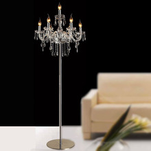 Free shipping luxury fashion brief romantic bedside k9 crystal floor lamp for living room modern standing lamp for living room 2024 - buy cheap