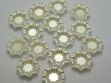 40 Ivory Acrylic FlatBack Pearl Flower Cabochon 20mm Bow Centre Craft DIY Wedding 2024 - buy cheap