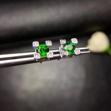 Pendientes con gema de diopside verde natural para mujer, pendiente de piedras preciosas de plata 925, regalo de joyería de Torre Eiffel 2024 - compra barato