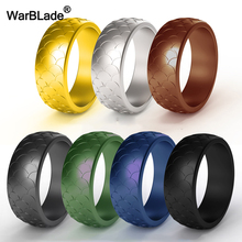 WarBLad-anillos de silicona con patrón de escamas de pez para hombre, 8,7mm, anillo de silicona de grado alimenticio FDA, bandas de goma flexibles hipoalergénicas 2024 - compra barato