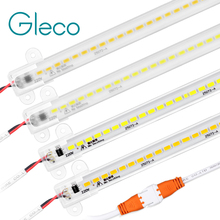 Faixa de luz led ultrafina com revestimento em u + tubo de led, 10 pçs x 50cm ac 220v, 5730 72leds 2024 - compre barato