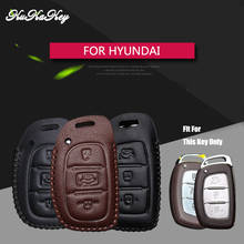 Car Remote Key Cover Case For Hyundai Hb20 I30 IX20 Solaris 2017 Creta Getz I10 I20 IX25 IX35 Real Leather Key Shell Holder 2024 - buy cheap