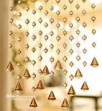 20meters/lot crystal golden peach glass bead curtain strand door  & windows curtain 2024 - buy cheap