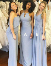 Sky Blue Bridesmaid Dresses Beach Boho Mixed Style Summer Beach Country Garden Wedding Party Guest Maid of Honor Gowns Plus Size 2024 - buy cheap