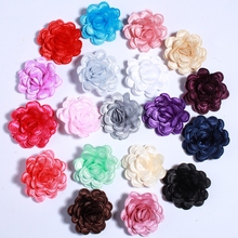 200 piezas 3,8 CM 1,5 "nuevo Mini tela de satén brillante flores para invitación de boda flor Artificial para decoración de vestido 2024 - compra barato