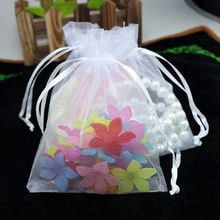 Free Shipping 200pcs/lot 9x12cm Small White Organza Bag Cute Charms Jewelry Packaging Bags Christmas Wedding Organza Pouches 2024 - buy cheap