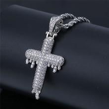 Mens Cross Necklace Fashion Hip Hop Jewely 2 Colors Iced Out Pendant Necklace Gold Chain  For Men 2024 - buy cheap