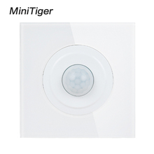 Minitiger-Interruptor de Sensor de movimiento de cuerpo humano, Panel de vidrio templado de cristal, Interruptor de pared, Conmutador de luz de alimentación, novedad 2024 - compra barato