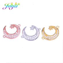 Juya DIY Religious Jewelry Findings Handmade Allah Crescent Moon Connector Charms Accessories For Islamic Muslim Jewelry Making 2024 - buy cheap