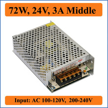 72W 24V 3A Middel Single Switching Power Supply AC 100-120V/200-240V input to DC 24V Output for LED Strip light Drivers Module 2024 - buy cheap