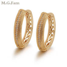 MxGxFam Big Hoop Earrings For Women Gold Color AAA+ Cubic Zircon Shinne Hot Sale Fashion Jewelry Lead and Nickel Free 2024 - buy cheap