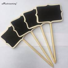 12x Wooden Scroll Black Chalkboard Stick One Point Candy Buffet Sign Wedding Decor Photobooth Prop Food Label Valentine's Day 2024 - buy cheap