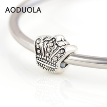 10 Pcs a Lot Silver color Alloy Beads Imperial Crown DIY Big Hole Metal Beads Spacer Charm Bead Fit For Pandora Charms Bracelets 2024 - buy cheap