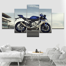 HD de Impressão Esportes Motocicletas De Corrida 5 Peças Fotos Para Sala de estar Da Lona Cartaz Quadro Cozinha Restaurante Wall Art Decor 2024 - compre barato