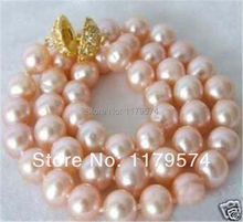 Натуральный 8-9 мм розовый AKOYA культивированный жемчуг ожерелье 18 "14KGP застежка WJ1607 2024 - купить недорого