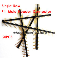 800 PIN /Lot copper plated Single Row 1x40 pin 2.54mm Male Header Connector Free shipping .hot sales 2024 - buy cheap