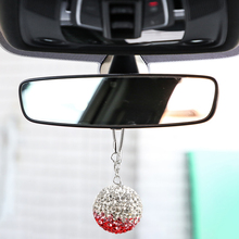 Leepee ornamentos de bola de cristal diamante, para pendurar no carro, pingente para espelho retrovisor, decoração de carro 2024 - compre barato