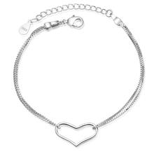 Pulseras con forma de corazón de la suerte para mujer, brazaletes sencillos de Chian, joyería de boda, regalos, pulsera SAB35 2024 - compra barato