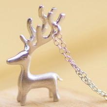 New Antler Sika Deer Elk Pendant Necklace For Women Clavicle Chain Choker Necklace Christmas Jewelry SAN8 2024 - buy cheap