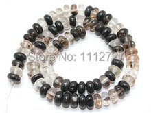 Charming DIY 5x8mm Black Watermelon Tourmaline Loose Beads Jewelry Making Roundel Natural Stone 15"F255GS AAA+++ Wholesale Price 2024 - buy cheap