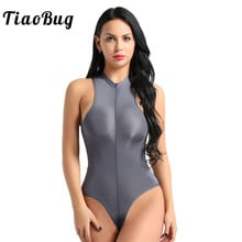 TiaoBug Women One-piece See Through Sheer Erotic Lingerie Sleeveless High Cut Zippered Thong Leotard Ladies Hot Sexy Bodysuit 2024 - buy cheap