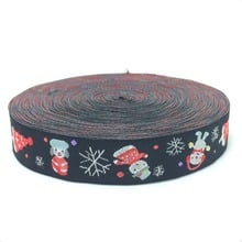 wholesale 5/8 '(16 mmx10yards) 100% Polyester Woven Jacquard Ribbon handmade Christmas series black lace KTZD15103106 2024 - buy cheap