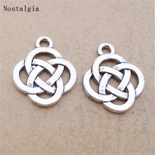 Nostalgia 50pcs Vintage Charms Chinese knot Pendant Tibetan silver Zinc Alloy Fit Bracelet Necklace DIY Metal Jewelry Findings 2024 - buy cheap