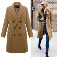b Autumn Winter Coat Women Casual Wool Solid Jackets Blazers Female Elegant Double Breasted Long Coat Ladies Plus Size M-5XL 2024 - buy cheap